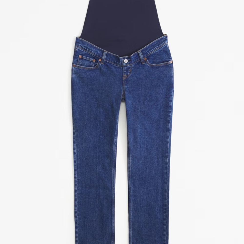 Abercrombie Maternity Ankle Straight Jeans - dark blue